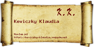 Keviczky Klaudia névjegykártya